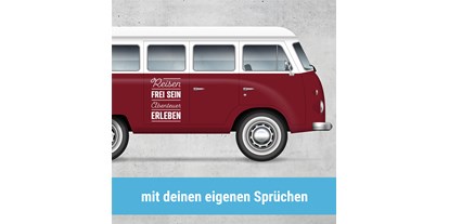 Anbieter - Fahrzeugbedarf - Busswil b. Melchnau - ...ob alt oder neu, mit deinem Spruch - womodecor.ch - Camperbeschriftungen